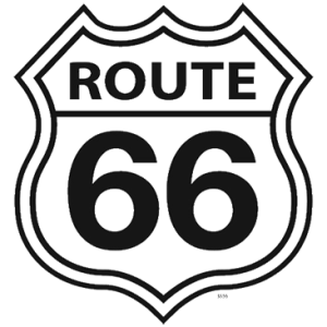 ROUTE 66 ROAD SIGN BLACK