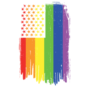 GAY PRIDE VERTICAL FLAG NEON