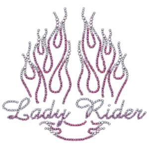 LADY RIDER~FLAMES METAL STUDS