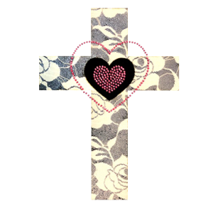 HEART CROSS WITH LACE