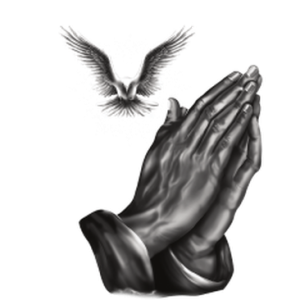 PRAYING HANDS AND DOVE