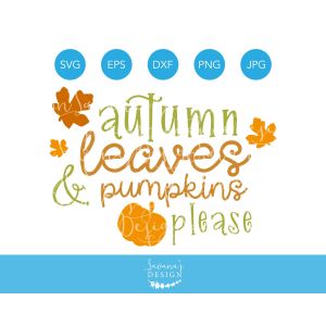 Autumn Leaves and Pumpkins Please Cut File