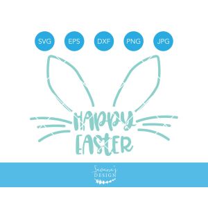 Happy Easter Bunny Ears Cut File