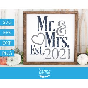 Mr and Mrs Wedding Gift Cut File