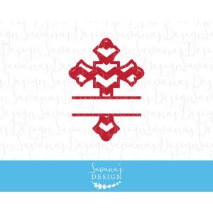 Red Split Monogram Cross Cut File