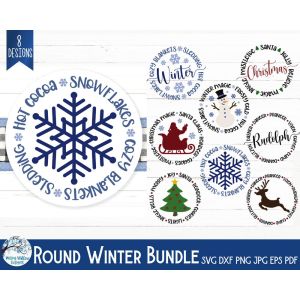 Round Winter Bundle Cut File