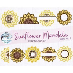 Sunflower Mandala Bundle 2 Cut File