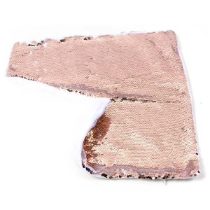 REVERSIBLE ROSE GOLD AND WHITE SEQUIN PILLOW