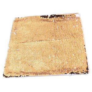 REVERSIBLE GOLD AND WHITE SEQUIN PILLOW